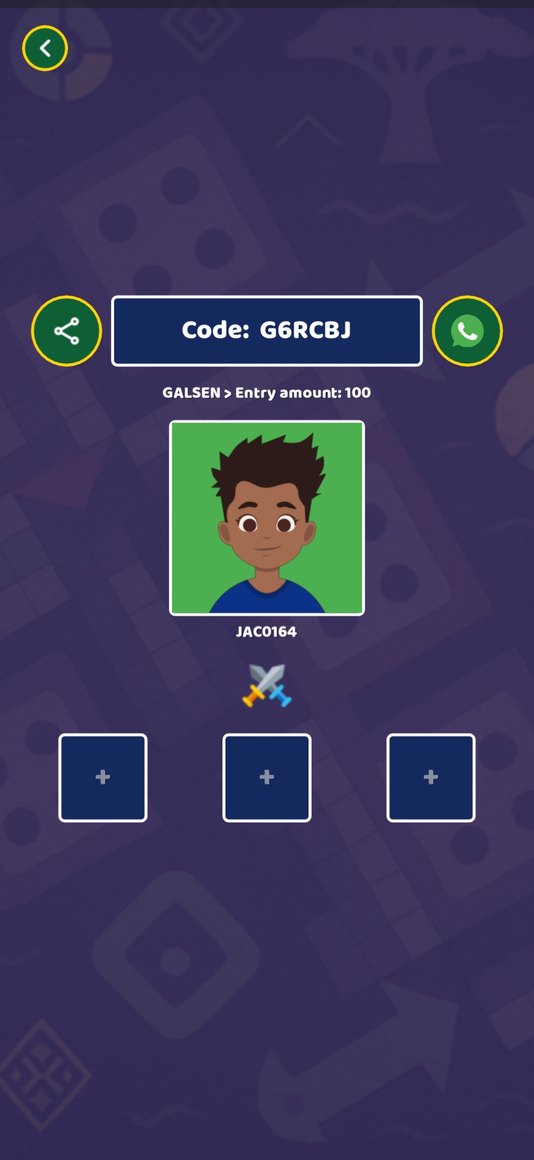 Écran de sélection des joueurs dans Ludo Senegal